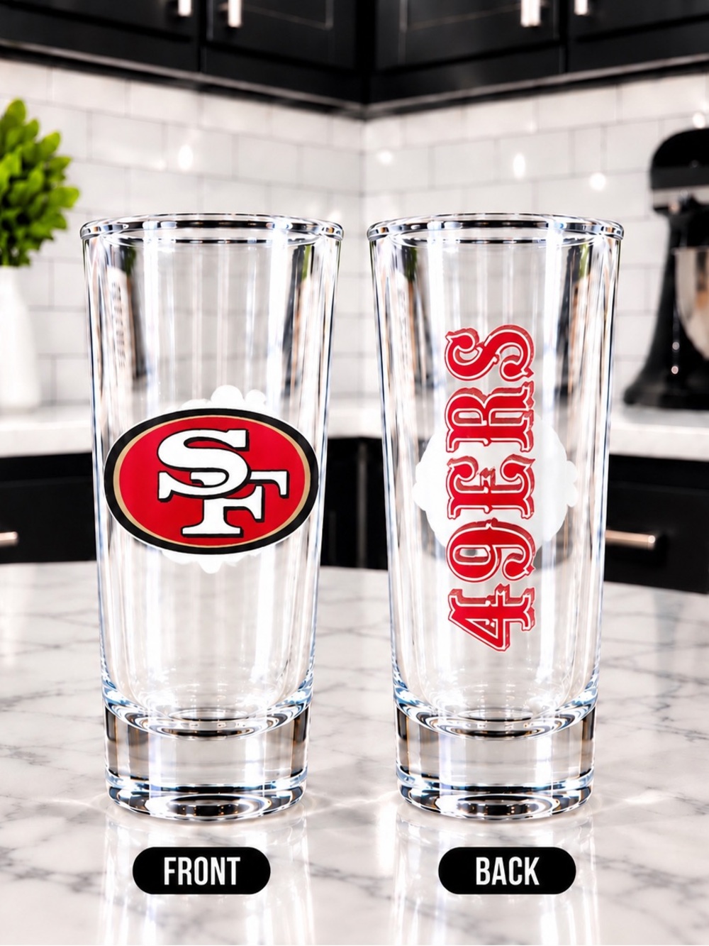 NFL San Francisco 49ers Pilsner Glass - Clear with Red Logo